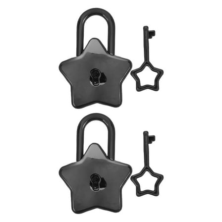 CTIRCHIU 2-Pack Black Zinc Alloy Padlocks with Keys, Minimalist Design for Diary, Small Lock Security and Travel Use