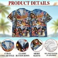 thumbnail image 5 of Netecom Patriotic Santa Claus Christmas Hawaiian Shirt for Men, USA Flag Holiday Print Button Down Summer Beach Shirt, S-5XL, 5 of 6