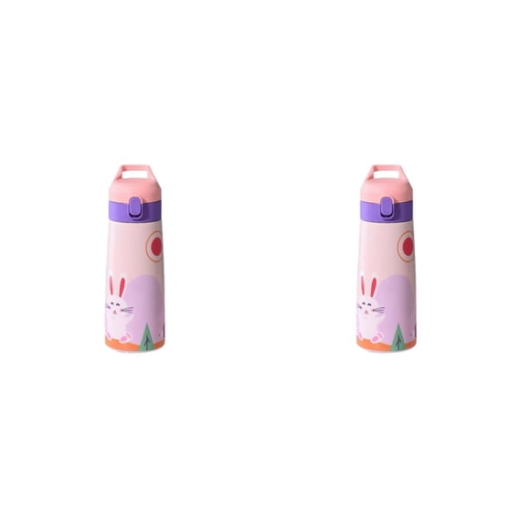 Inteprter La taza de agua para niños con dibujos animados lindos hace que la hidratación sea divertida y la apariencia de dibujos animados es 500ml Rosa directo 2Conjunto