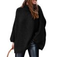 thumbnail image 1 of Suéter PRETTYGARDEN 2025 Otoño Cuello Alto Tejido Grueso Negro S, 1 of 8