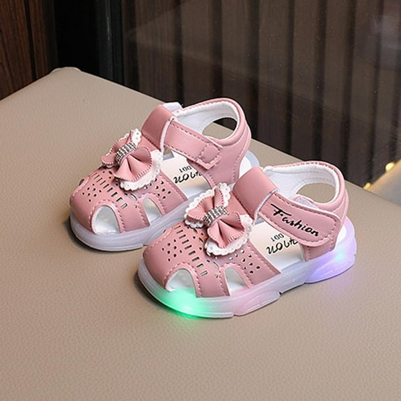 Piuwrlz Children's Versatile Peep Toe Sandals Girls Espadrilles Shoes Lace-Up Bow Hiking Shoes Pink Size 17