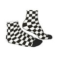 thumbnail image 3 of Bingfone Black And White Checkerboard Design Patterned Men'S Women'S Casual Cotton Socks, 3 of 9