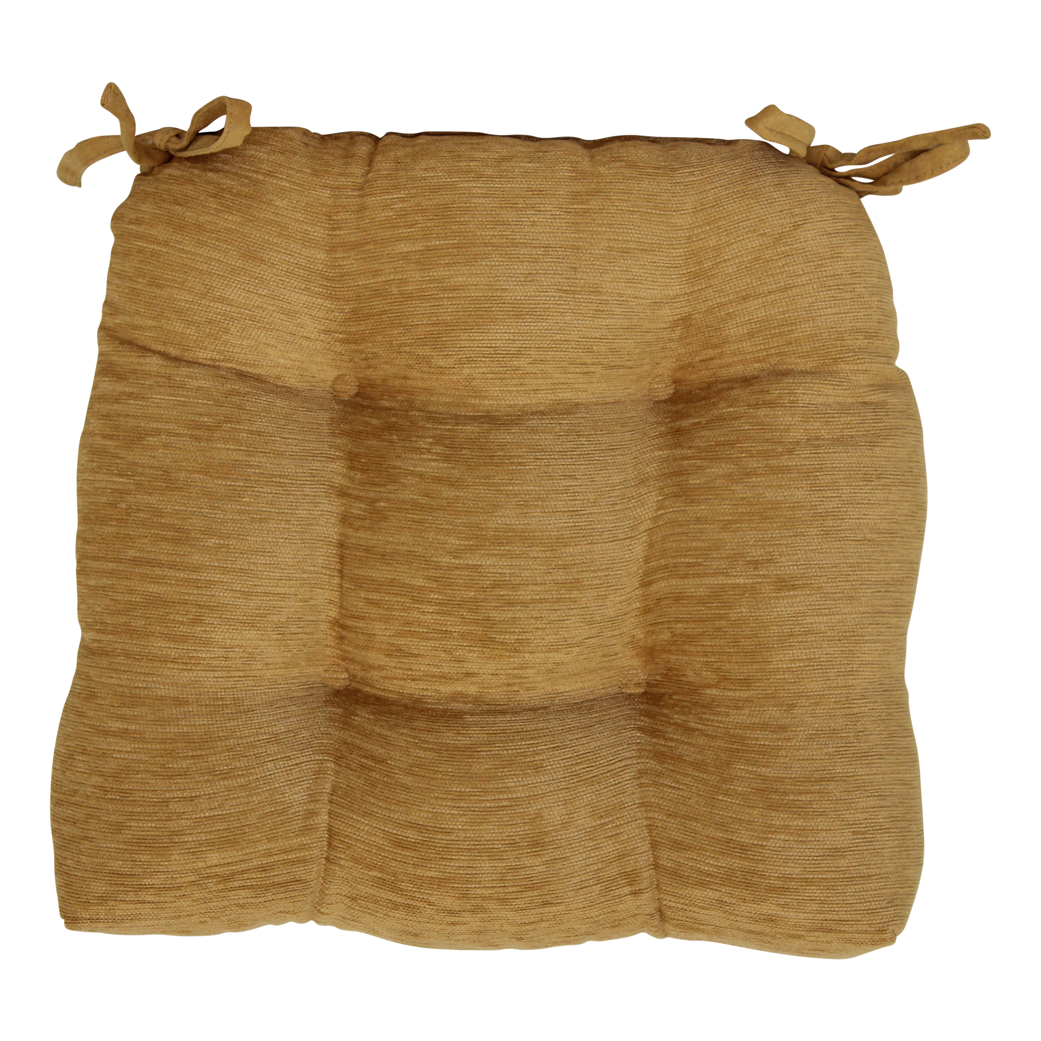 Brentwood Originals Crown Chenille Chair Cushion, Gold, Single