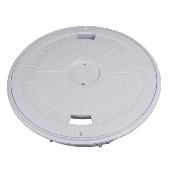 <p>Custom Molded Products 25544-901-000 Round Skimmer Cover and Collar in Gray</p>