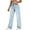 Light Blue, variant on Ankle Denim Pants with Pockets Y2k Frayed Raw Hem Ripped Distressed Jean Boyfriend Jeans for Women High Waisted Straight Leg Jeans Travel Cropped Pants Cowgirl Outfits Trendy Stretchy Baggy Jean