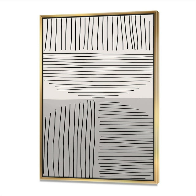 Designart Minimal Geometric Lines And Circle VI FLOAT FRAME WALL ART