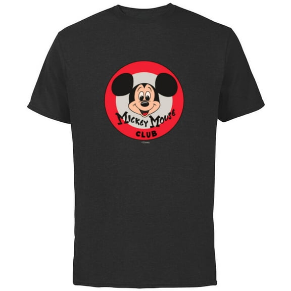 Disney 100 Mickey Mouse Club Logo Color Vintage D100 - Short Sleeve Cotton T-Shirt for Adults - Customized-Charcoal