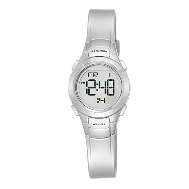 Armitron - Armitron Sport Women's 45/7012SIL Digital Chronograph Silver-Tone Resin Strap Watch