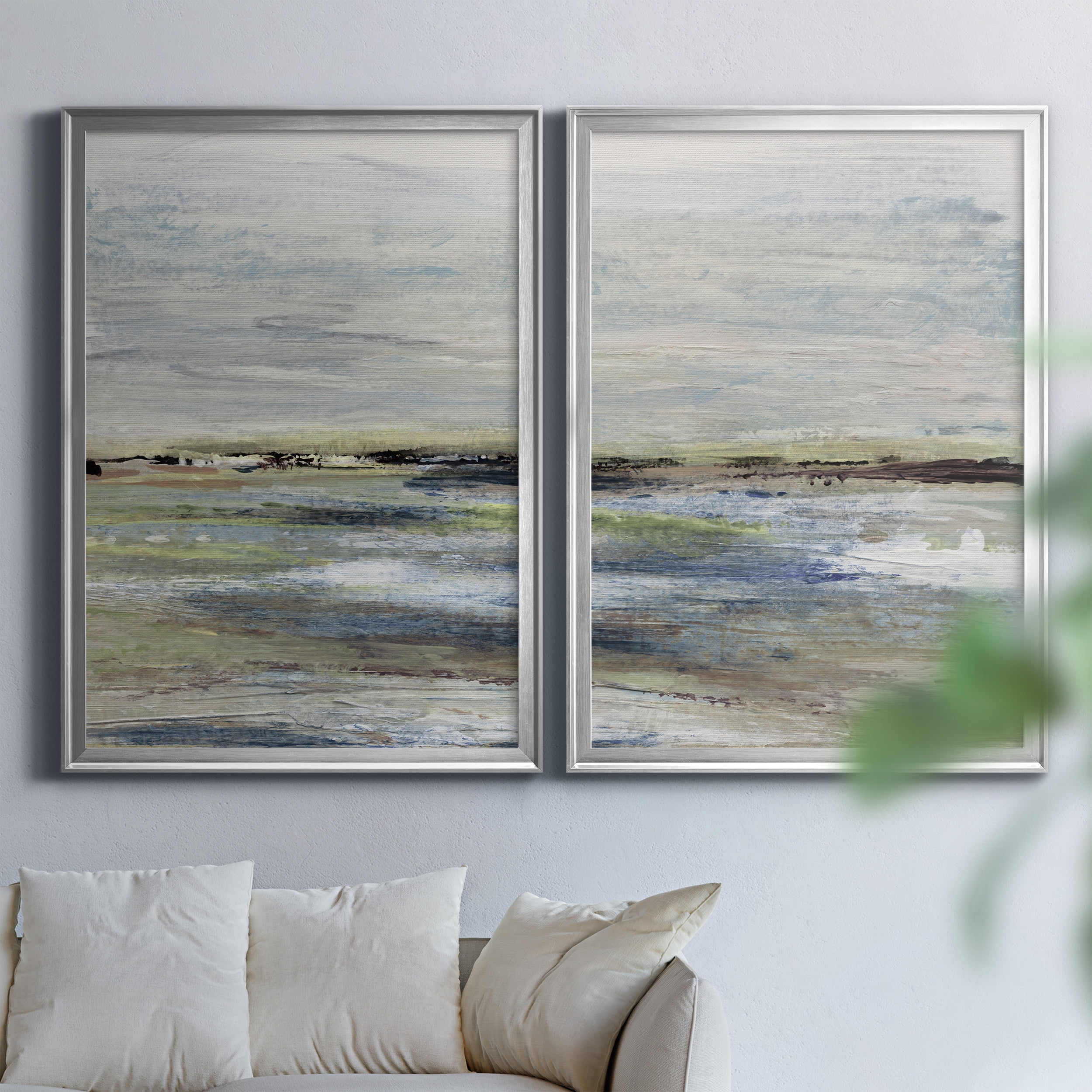 2 Piece Set Wetlands I Premium Framed Canvas - Ready to Hang - 26.5 x 36.5 Each - Silver Frame
