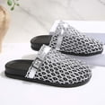 thumbnail image 6 of Slides for Women Summer Women's Slide Sandals Versatile Plus-Size Closed-Toe Buckle Strap Thick-Soled Breathable Beach Shoes Slippers, Silver-37, 6 of 7