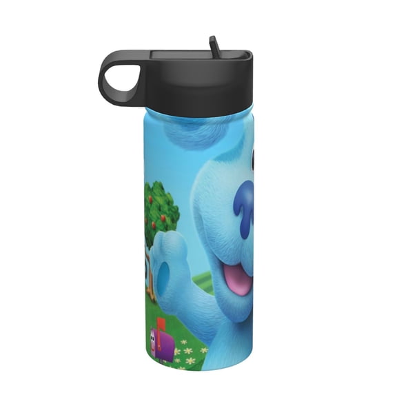 Blue's Clues Kids Insulated Water Bottle With Straw - 18 Oz Stainless Steel Double Wall Vacuum Cup, Leakproof, Bpa Free, Suitable For Boys And Girls