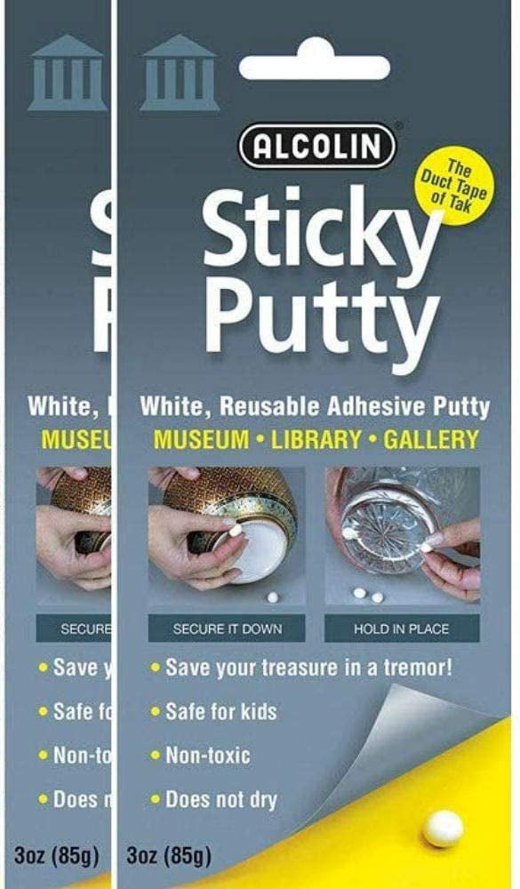 2 Pack Sticky Putty- Reusable Museum & Gallery Quality Adhesive Putty - won't dry out