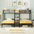 thumbnail image 2 of Bellemave Metal Triple Twin over Twin over Twin Bunk Bed with Ladder and Storage Shelves, Black, 2 of 11
