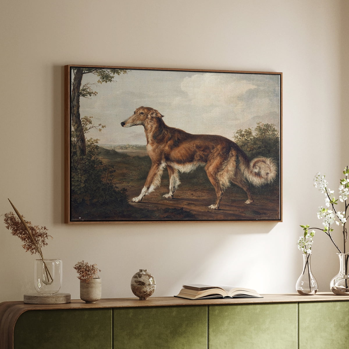 Vintage Animal Print-VII By Wexford Home Framed in Walnut Wood Gallery Wrapped Canvas 17 in. x 25 in.