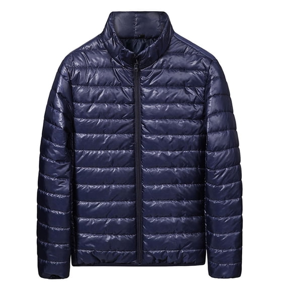 Coorders George Men's Lightweight Puffer Jacket, Packable Water-Resistant Winter Jackets with Pockets ,Big and Tall Navy,Size XXXL
