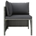 thumbnail image 5 of vidaXL 4-Seater Patio Sofa with Cushions Gray Poly Rattan, 5 of 11
