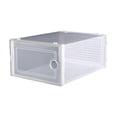 thumbnail image 1 of Miangastore 2PCS Plastic Shoe Storage Box Transparent Drawer Type Shoe Rack Shoe Wall(White), 1 of 9