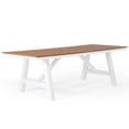 thumbnail image 6 of WestinTrends Cape May 90" HDPE Rectangle Outdoor Patio Dining Table With Umbrella Hole and Metal Frame, Teak, 6 of 15