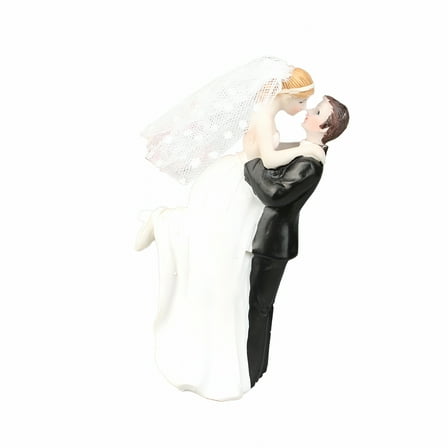 LAMIRO Wedding Cake Topper Resin Ornament Desk Decoration Bride and Groom Mini Figurine Cake Decor for Engagement Events Anniversary