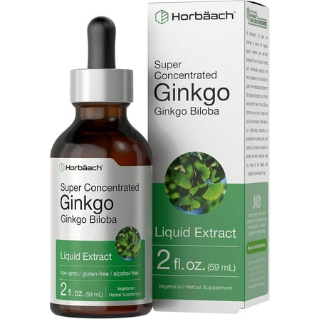 Ginkgo Biloba Liquid Extract | 2 fl oz for Men and Women | Vegetarian & Alcohol-Free | by Horbaach
