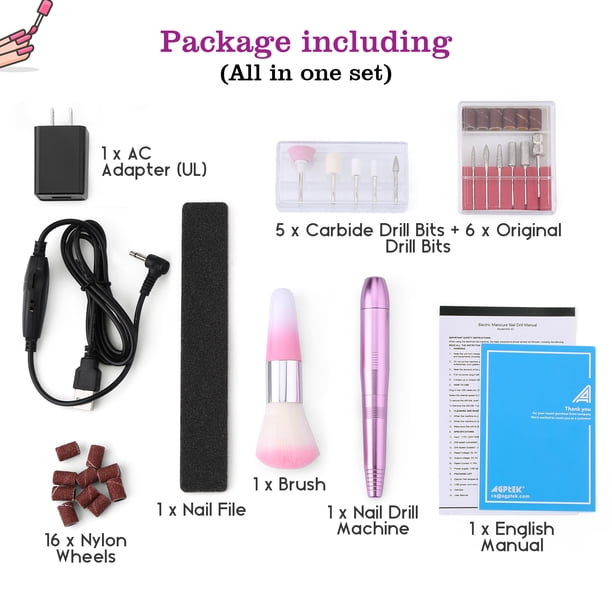 Portable Nail Drill Set, Nail Drill Machine Professional 2200