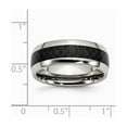 thumbnail image 2 of Stainless Steel Carbon Fiber 8mm Polished Band Ring Size 11, 2 of 2