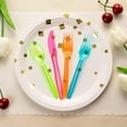 thumbnail image 6 of Juvale Neon Plastic Silverware Set - 216 Pieces, Multicolor - Forks, Spoons & Knives, Colorful Plastic Utensils for Luau & Pool Parties, Summer Celebrations, 6 of 9