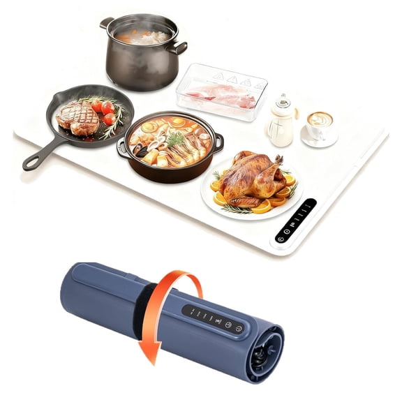 Warming Mat for Food Extra Large 23.6"x15.7", Food Warming Mat,Portable Heating Pad,   Fast Heating Silicone Electric Warming Tray,3 Level Temp 6 Hour Timer,Food Warmers for Parties Buffet