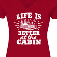 thumbnail image 4 of Inktastic Life is Better at The Cabin with Trees and Moon Women's V-Neck T-Shirt, 4 of 5