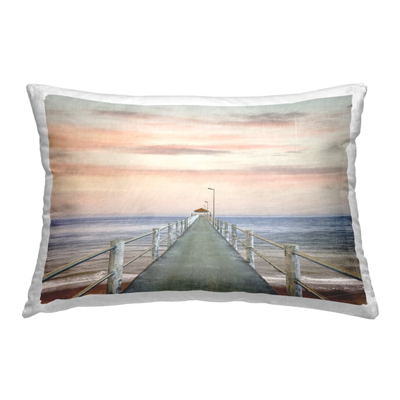 Stupell Industries Boardwalk Ocean Shore Decorative Printed Throw Pillow, 14 x 20