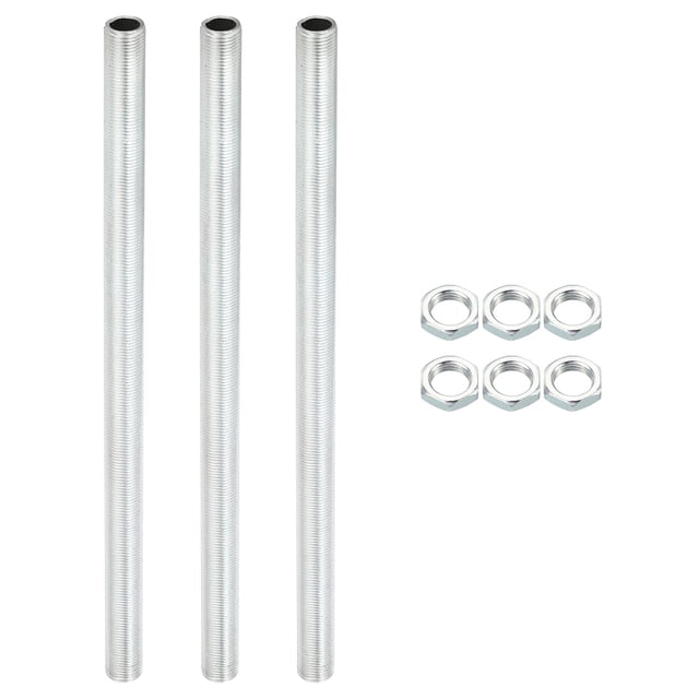 Kit de tubo de lámpara Uxcell M12 de 8.66" con tuercas de bloqueo, accesorios de varilla roscada, 3 juegos
