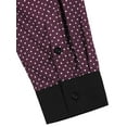 thumbnail image 3 of MODA NOVA Big & Tall Men's Printed Shirt Long Sleeves Button Down Business Shirt Burgundy XLT, 3 of 4
