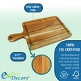 thumbnail image 4 of EcoDecors 15.5" x 8.5" Edge Grain FSC Teak Cutting Board with Handle, 4 of 8