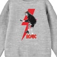 thumbnail image 5 of ACDC Monochrome Angus Young Big Red Lightning Youth Athletic Heather Gray Crew Neck Tee-Small, 5 of 5
