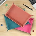 thumbnail image 4 of Huanledash Dices Storage Tray Foldable Anti-deformed Anti-fading Space Saving Storing Keys Faux Leather Four Corner Folding Dices Organizer Holder Desktop Decor, 4 of 8