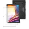 SOATUTO for Dragon Touch Max 10 Plus Case with Screen Protector T empered Glass Film Hybrid Built Stand for ANTEMPER、Meize K105、Flying TECH、Victbing、FEONAL、Wecool、HOOZO 10 inch Tablet-Black+2 Pcs