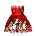 thumbnail image 4 of XEGLSBU Dresses for Girls Size 6 Girls Christmas Dress Sleeveless Santa Snowman Christmas Party Prom Formal Gowns Toddler Festival Outits Girls Dresses Blue Flowers Red-B Size 7-8 Years, 4 of 6