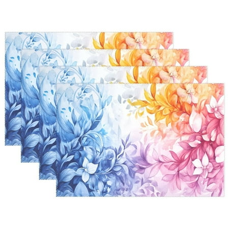 

Ryvnso Placemats Set of 4 Art Beautiful Flower Dining Mats Heat-Resistant Non-Slip Washable Table Mat