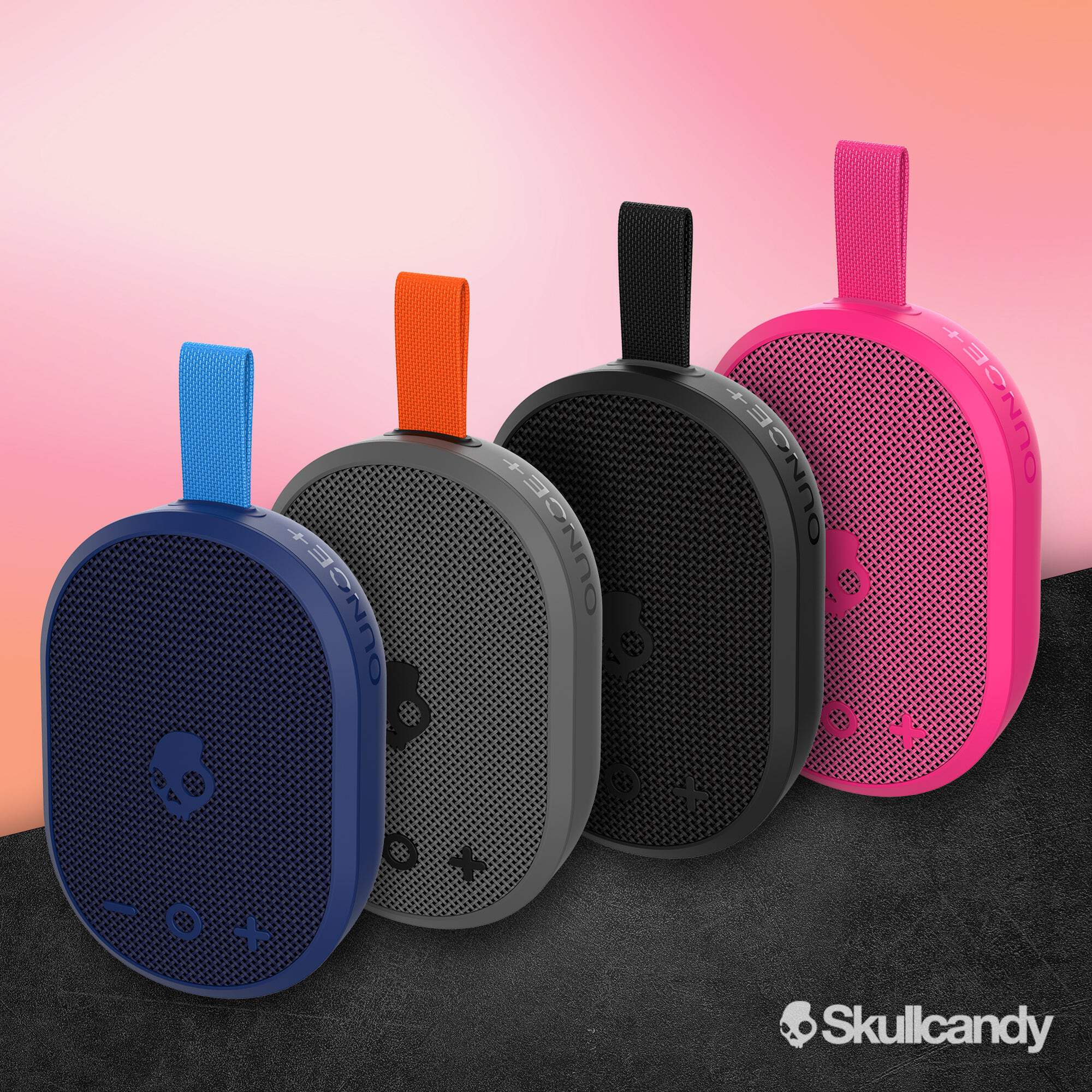 Skullcandy Ounce+ Bluetooth Speaker, IPX7 Waterproof, Portable, 16-Hour Battery & True Wireless Stereo, Nylon Carry Strap