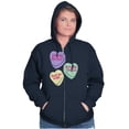 thumbnail image 4 of Funny Valentine's Conversation Hearts Zip Hoodie Sweatshirt Women Brisco Brands S, 4 of 6