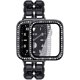 thumbnail image 1 of Compatible con Apple Watch Band 38 mm 40 mm 42 mm 44 mm con protector de pantalla para mujer, pulsera de joyería, correa de metal con 2 fundas brillantes para iWatch Series 6 5 4 3 2 1 Xemadio WMZL-991-11, 1 of 7