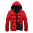 thumbnail image 1 of Innerwin Manteau à Capuche pour Hommes avec Poches Veste d'Hiver Décontractée Chaude Rouge+noir m, 1 of 2