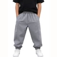 thumbnail image 2 of SJLDQY Boys Baggy Sweatpants Elastic Waist Straight leg Joggers Athletic Pants Loose Casual Trousers with Pockets, 2 of 4