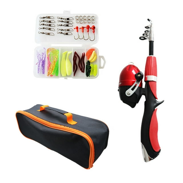 Kids Fishing Gear Kid's Portable Telescopic Fishing Rod And Reel Combo With 583335