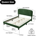 thumbnail image 2 of Intexca Queen Size Velvet Bed Frame, Adjustable Headboard, Wood Slats (Green), 2 of 5