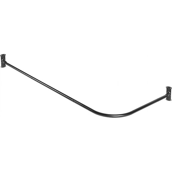 Utopia Alley Rustproof Wall Mounted L-Shaped Corner Shower Curtain Rod | Adjustable Shower Curtain Rod for Bathroom Bathtub, Includes Mounting Brackets and Screws, Black Color (66"L x 28"W)