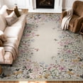 thumbnail image 5 of Wonnitar 8x10 Floral Area Rug for Living Room, Washable Beige Rugs for Bedroom, Soft Low Pile Area Rug, Non-Slip Throw Carpet for Nursery Playroom, 5 of 12