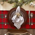 thumbnail image 3 of DII Farmhouse Christmas Plaid Dining Table & Kitchen Décor, Holiday Tablecloth, 70" Round, Red & Green, 3 of 8