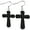 Black, variant on Fashion Alloy Multicolor CZ Religious Cross Drop Dangle Earrings
