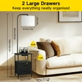 thumbnail image 3 of OUTONLIFE Floor Lamp with Table for Living Room, End Table with 2 Drawers for Bedroom, Lamp with USB Port and Outlet, 3 Color Led Bulb Included, Black, 3 of 10